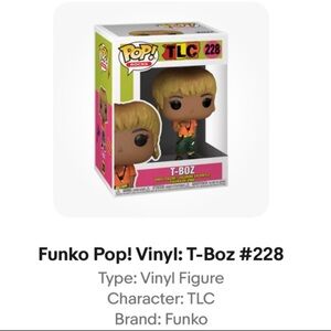 Funko Pop! Vinyl: T-Boz #228 TLC 90s hip hop Vinyl Figure